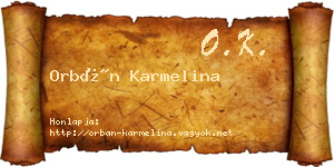 Orbán Karmelina névjegykártya